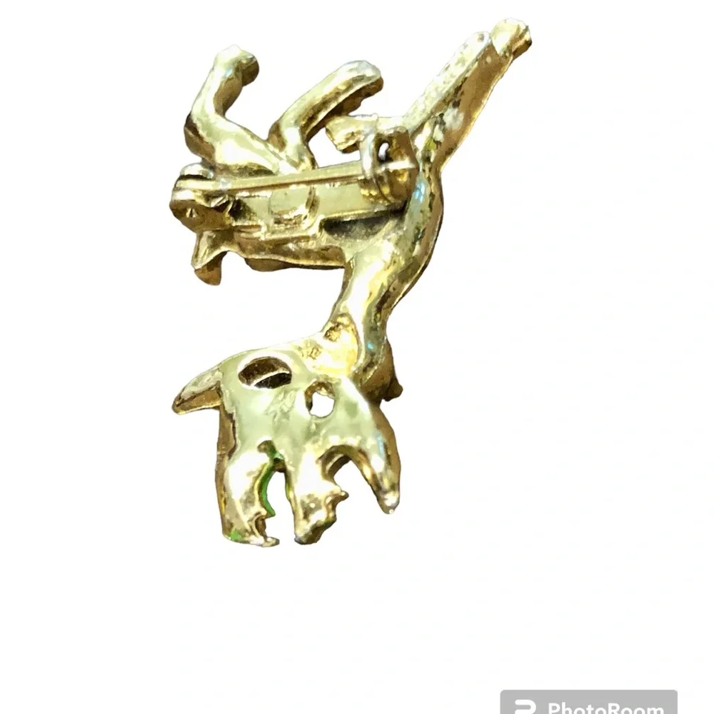 Christmas Vintage Enamel Reindeer Pin by Gerry's Antlers